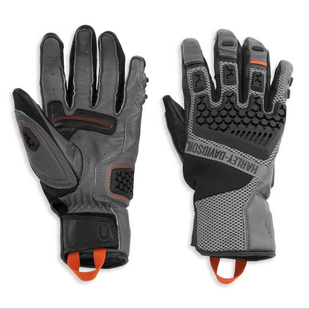 🆕 Harley-Davidson Grit Full-Fingered Black and Gray Riding Gloves